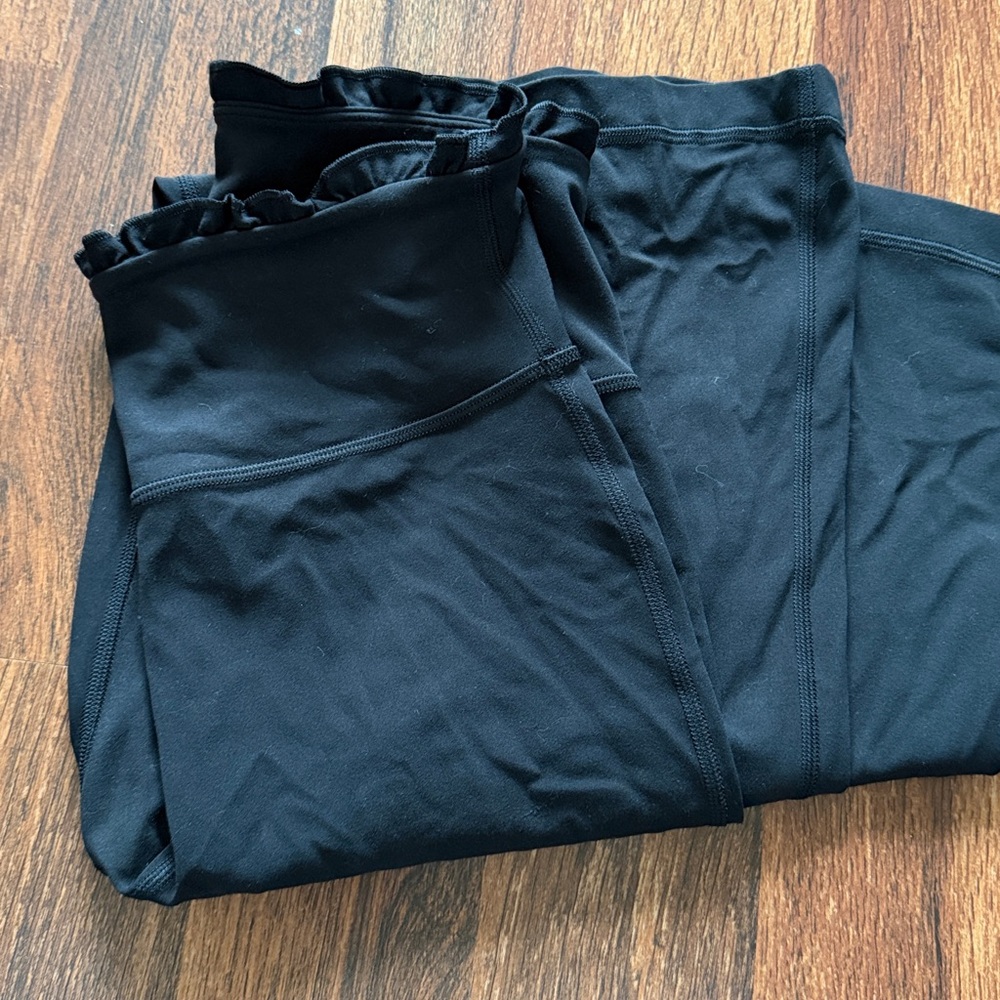 Nulu Ruffle-Trim Flared Pant - Black, Size 6